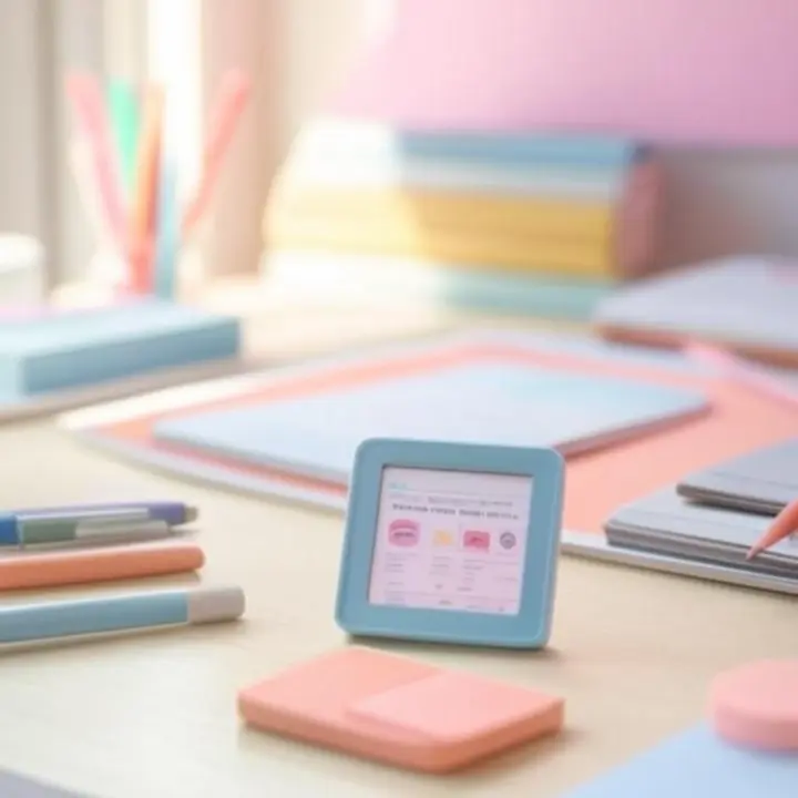 Rendezett íróasztal személyre szabott papír-írószer válogatással